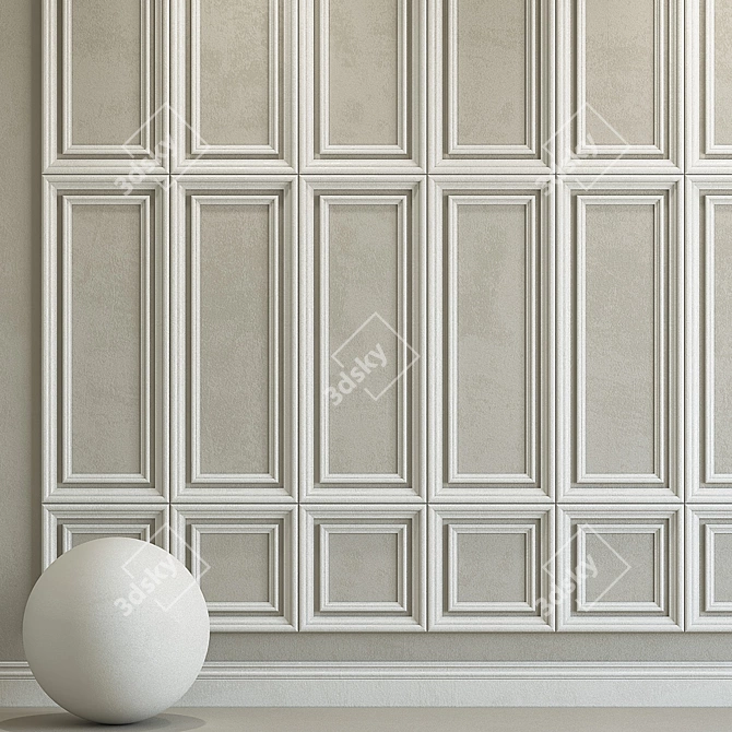 Elegant Sculpted Plaster: Molding 127 3D model image 2