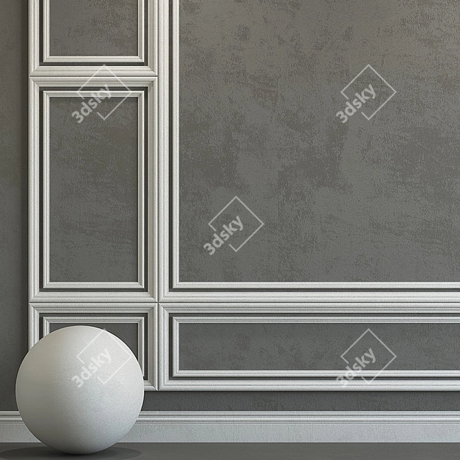 Elegant Plaster with Molding 3D model image 2