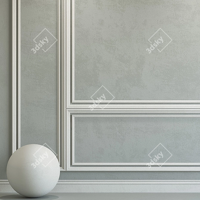 Elegant Plaster with Molding 3D model image 2