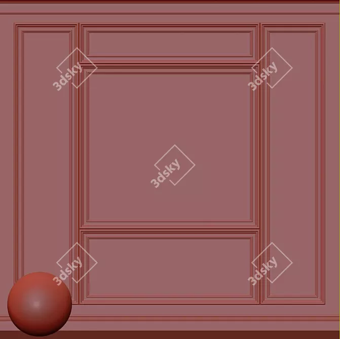 Elegant Plaster with Molding 3D model image 3