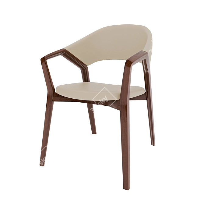 Modern Angel Cerda Armchair - Elegant Design, Leatherette Upholstery 3D model image 2