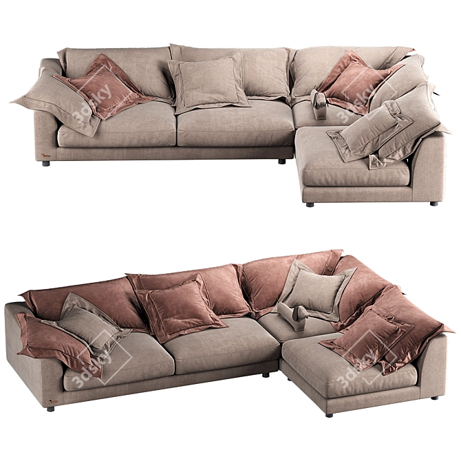 BELMONT S TurboSmooth Sofa 3D model image 1