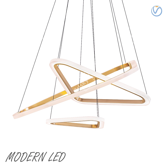 Sleek LED Pendant Light 3D model image 1