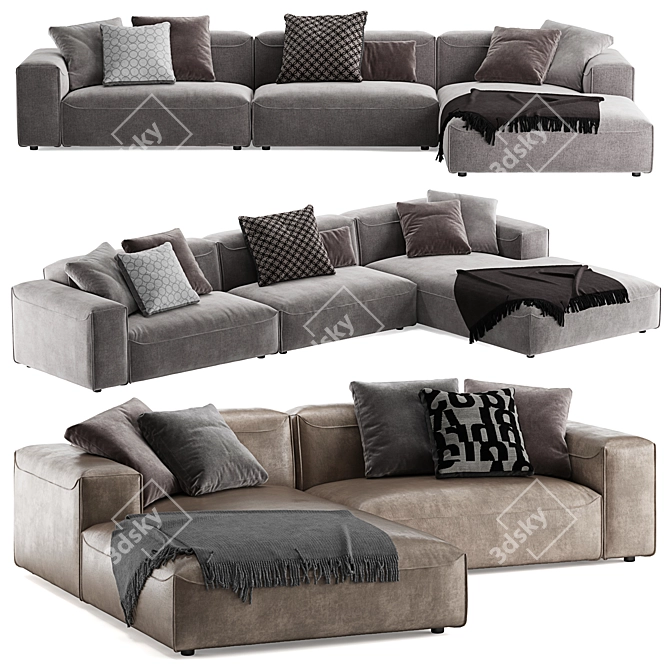 Modern and Chic Rolf Benz L Sofa 3D model image 1