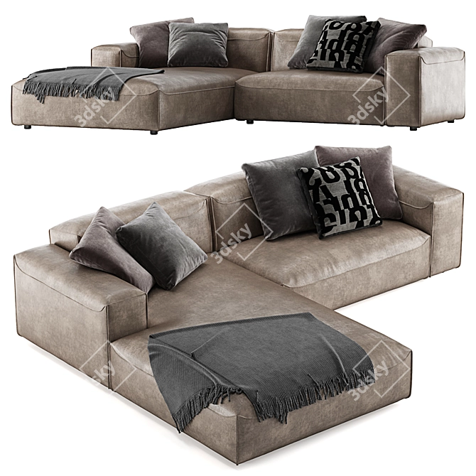 Modern and Chic Rolf Benz L Sofa 3D model image 2