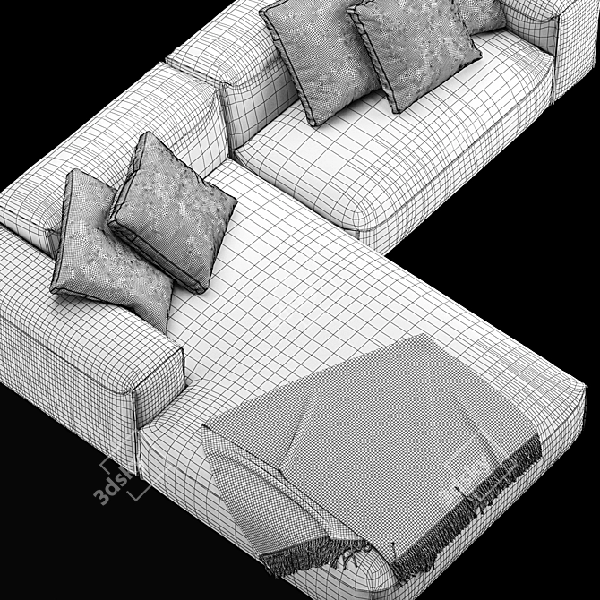 Modern and Chic Rolf Benz L Sofa 3D model image 4