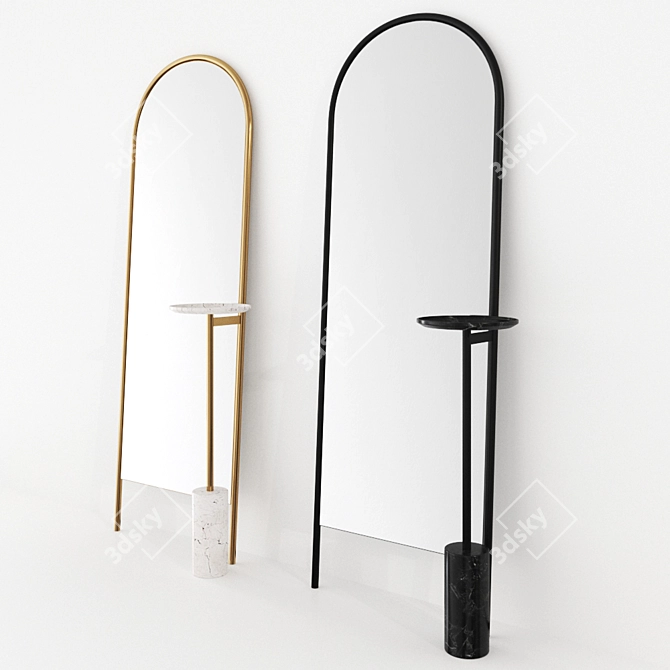 Tim Rundle-designed Michelle Freestanding Mirror 3D model image 3