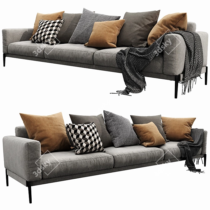 Modern Compact Flexform Romeo Sofa 3D model image 5