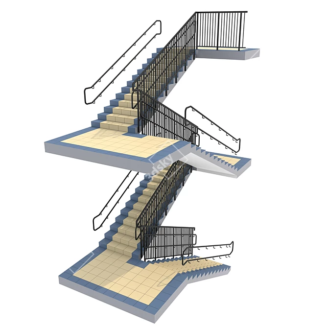 Safe School Ladder: Modern Design 3D model image 1