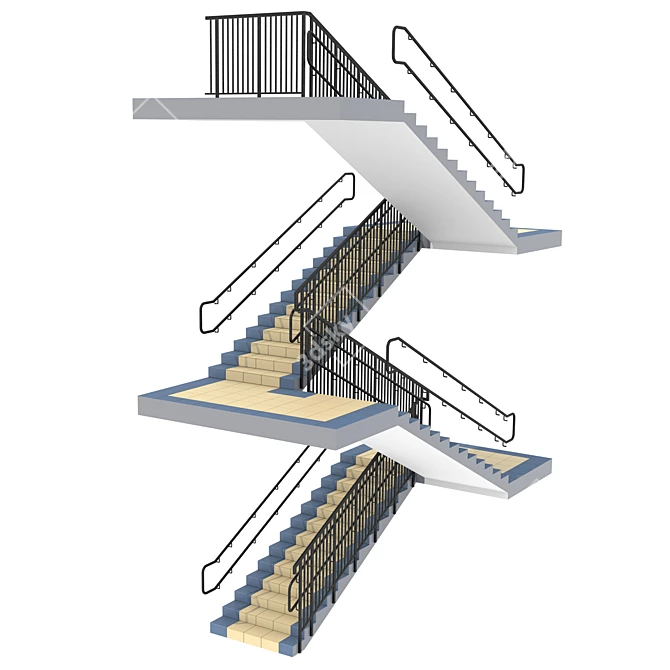 Safe School Ladder: Modern Design 3D model image 2