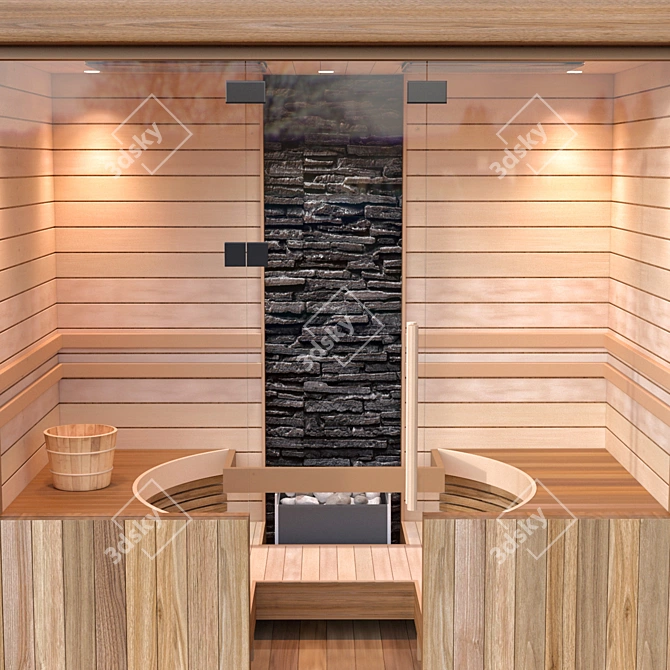 Compact Sauna: Easy Set-Up, High Quality 3D model image 3