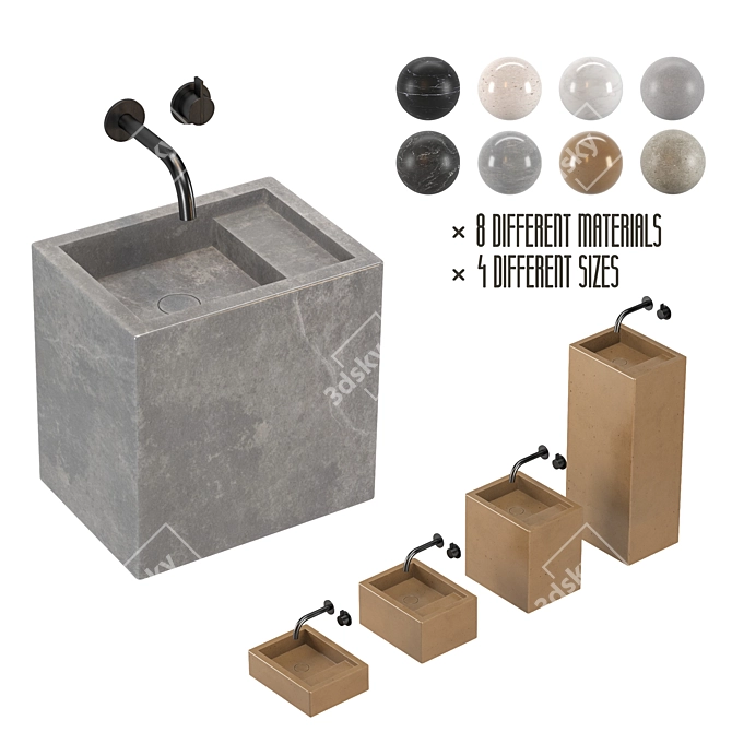 byCOCCON PB Basin 40 - Designer Wash Basin Set 3D model image 1