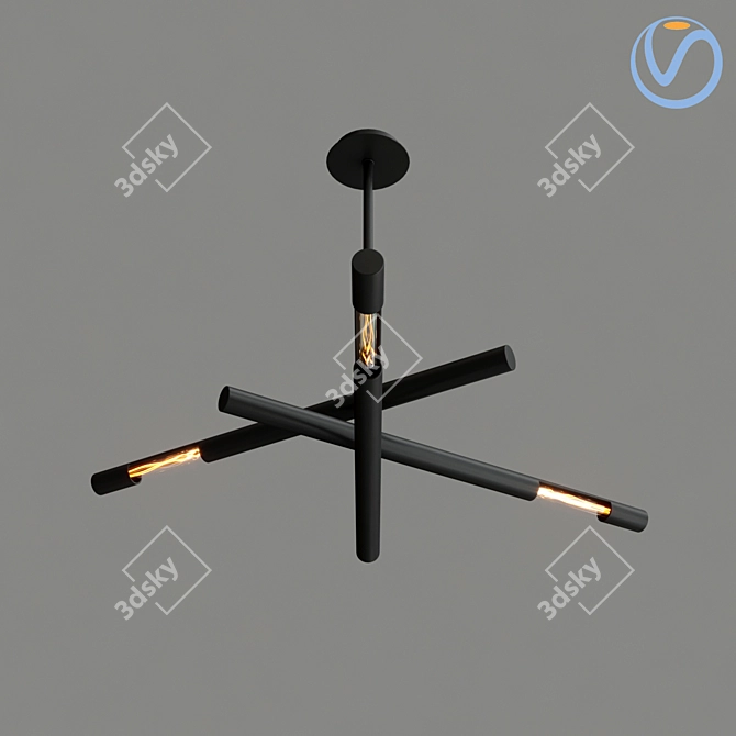 Troy Hendrix 3-Light Chemical Bronze 3D model image 4
