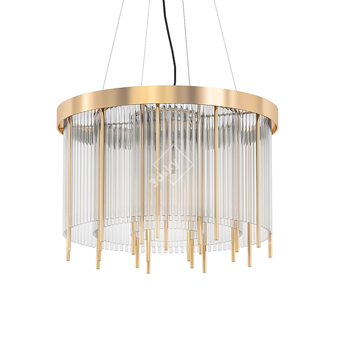 Modern Brass Ring Pendant Chandelier 3D model image 1