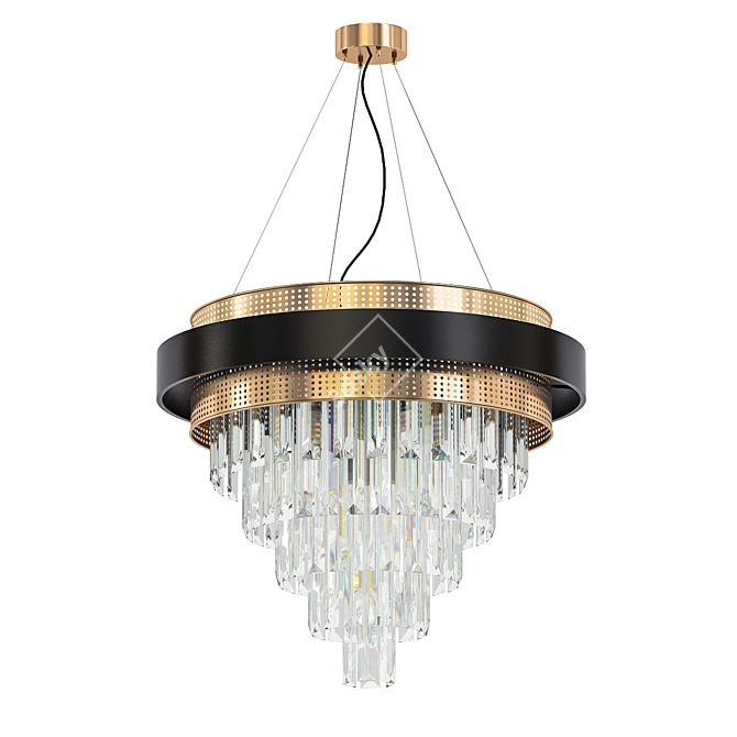 Modern Glass Pendant Chandelier 3D model image 1