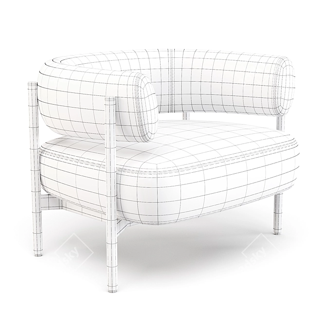 HC28 Cosmo: Cini - Modern Rattan Armchair 3D model image 5