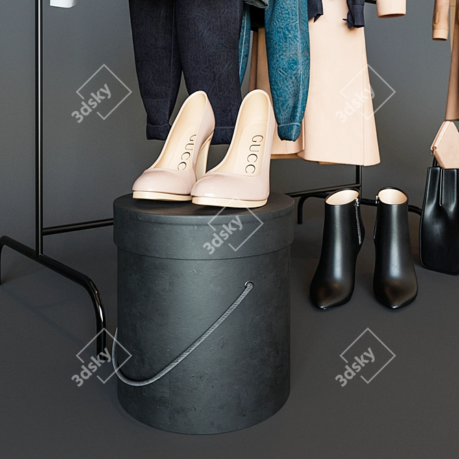 Sleek Floor Hanger: Ikea MULIG 3D model image 4
