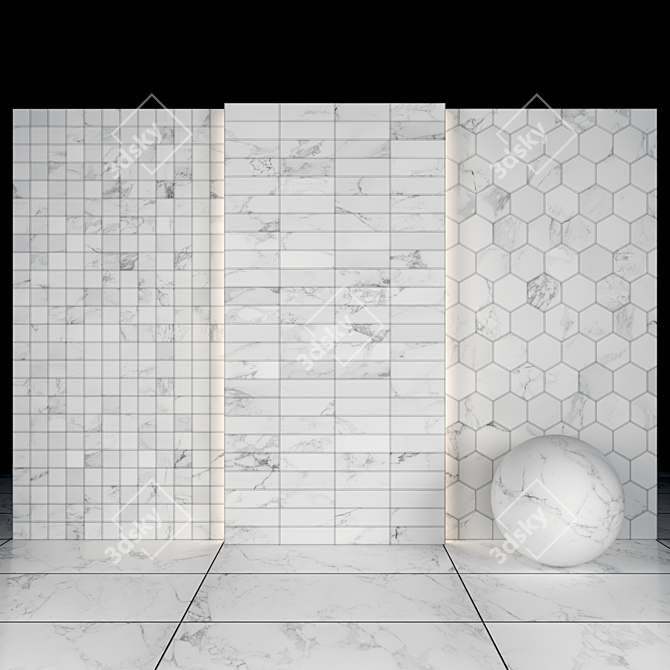 Arabescato Marble Texture Pack 3D model image 3