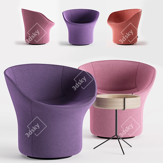 Modern Swivel Avalon Chair by Swedese 3D model image 1