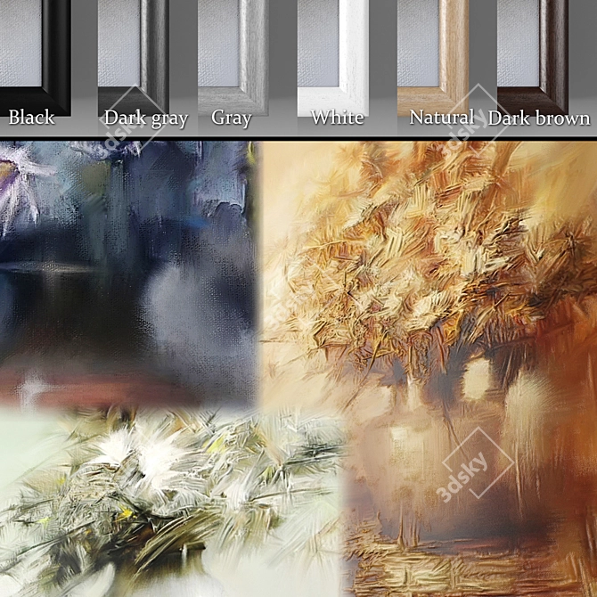 Modern Interior Set: 4 Paintings 3D model image 6