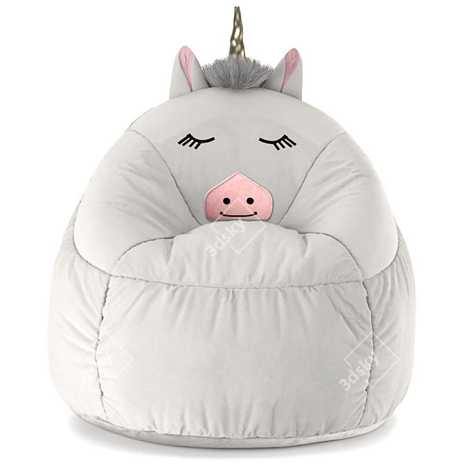Magical Unicorn Bean Bag Chair 3D model image 1