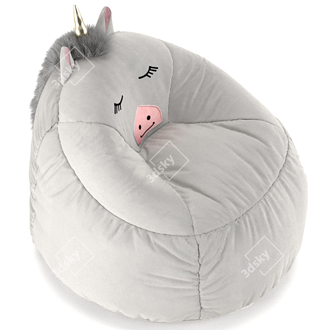 Magical Unicorn Bean Bag Chair 3D model image 3
