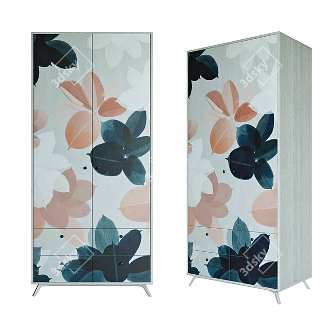 Floral Print Wardrobe: Compact and Stylish 3D model image 8