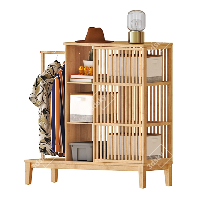Nordkisa Sliding Door Open Wardrobe 3D model image 2