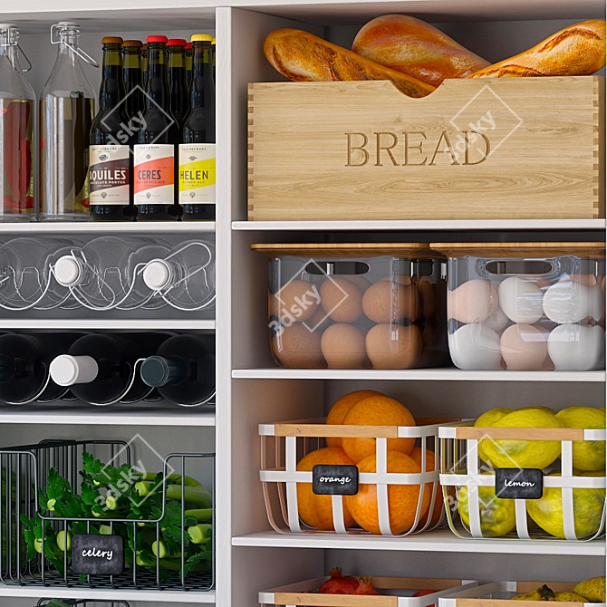  Storage Organizer Set for Kitchen Pantry or Shelves 3D model image 3