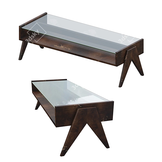 Chic Chandigarh Coffee Table 3D model image 1