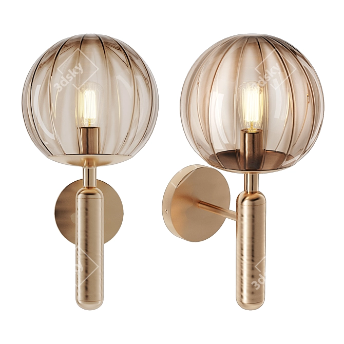 Bravis SYNEIL Sconce: Amber-Toned Elegance in 15cm x 31cm x 20cm 3D model image 1