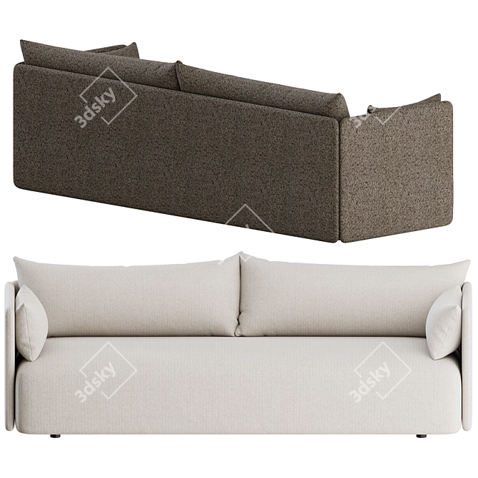 Modern Offset 3 Seater Sofa 3D model image 4