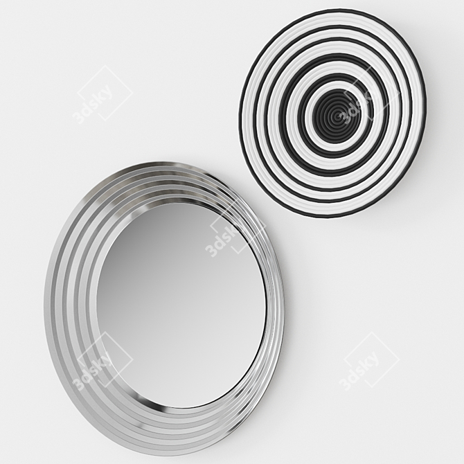 Royal Reflection: QUEEN Round Mirror 3D model image 2