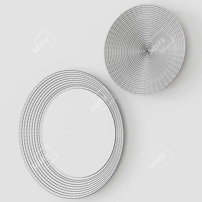 Royal Reflection: QUEEN Round Mirror 3D model image 3
