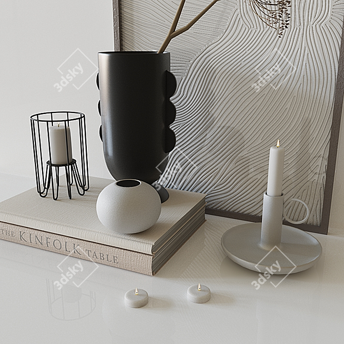 Stylish Home Décor Set 3D model image 3