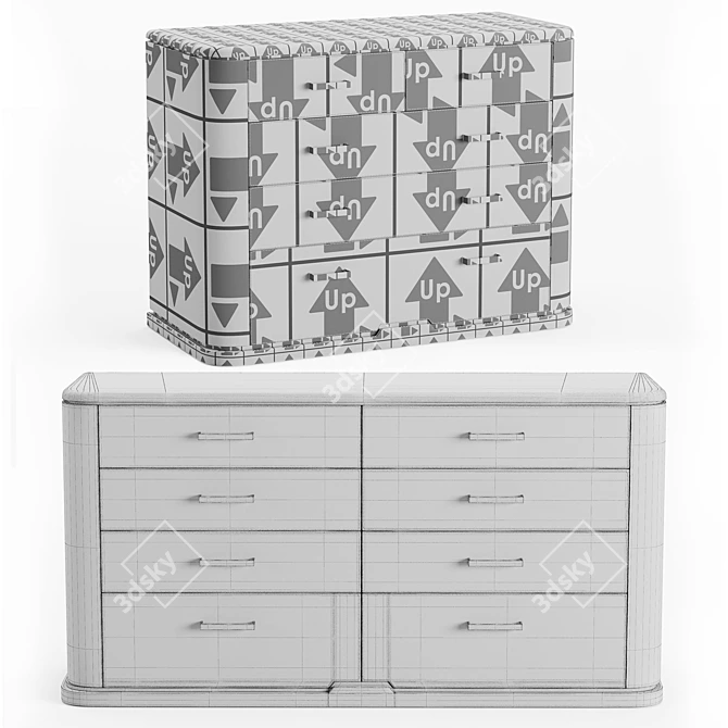 Elegant Lola Chest of Drawers 3D model image 4