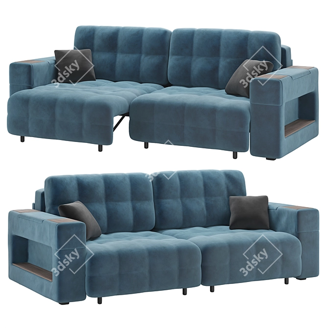 Stylish BOSS.XO Sofa: Multiple Finishes 3D model image 1