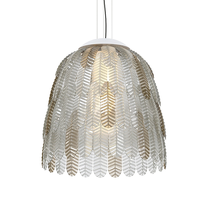Feathered Shade Pendant Chandelier 3D model image 1