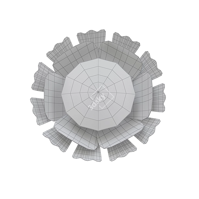 Elegant Camellia Wall Sconce 3D model image 2