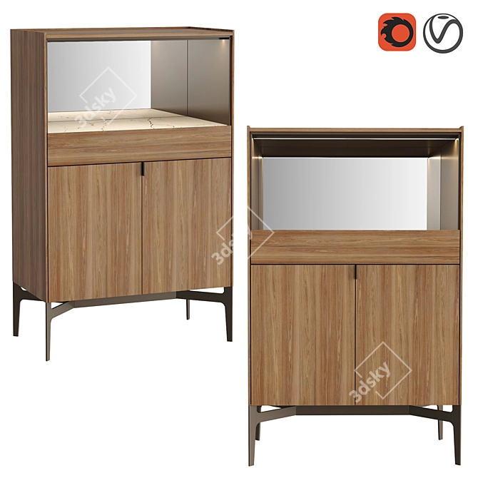 Sleek Poliform CODE Sideboard 3D model image 1