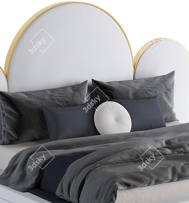Crescent Arch Bed: Master Bedroom Elegance 3D model image 5