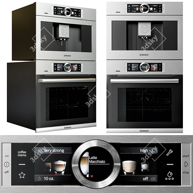 Bosch Kitchen Master Collection: Double Oven & Coffeemaker 3D model image 2