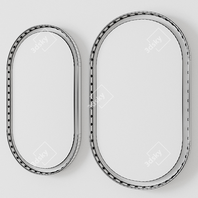 Sleek Oval Vanity Mirror: LED Backlight 3D model image 2