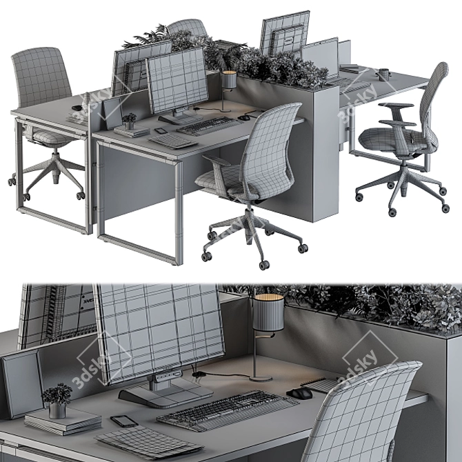 ErgoBoost Office Furniture Set 3D model image 5