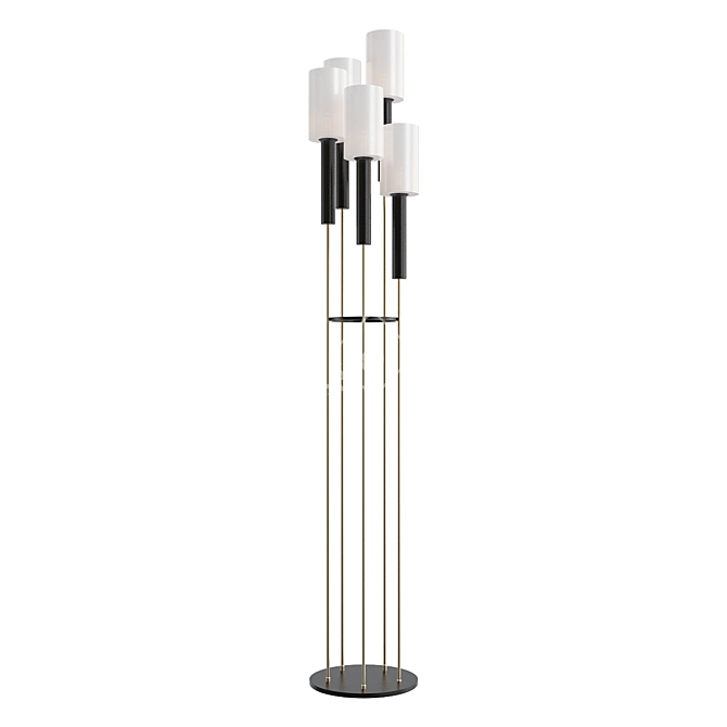 Mid-Century Gerald Thurston Floor Lamp 3D model image 2