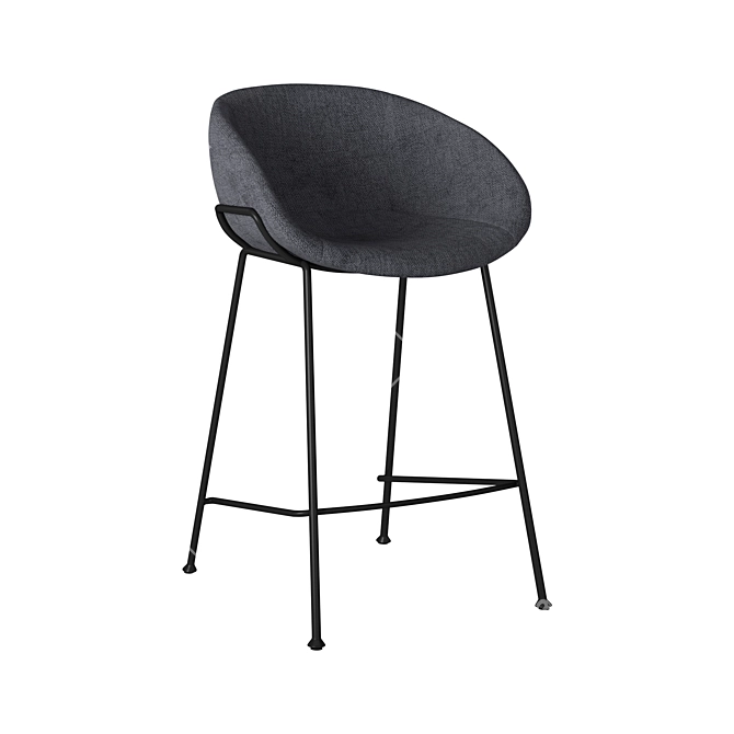 Sleek Semi-Bar Chair 3D model image 1