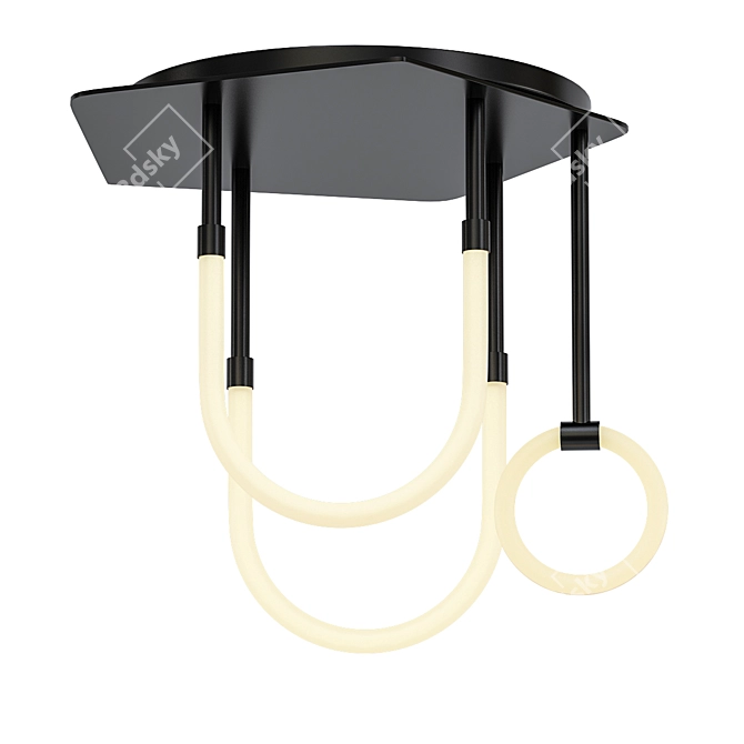 Elegant LED Ceiling Chandelier 3D model image 1