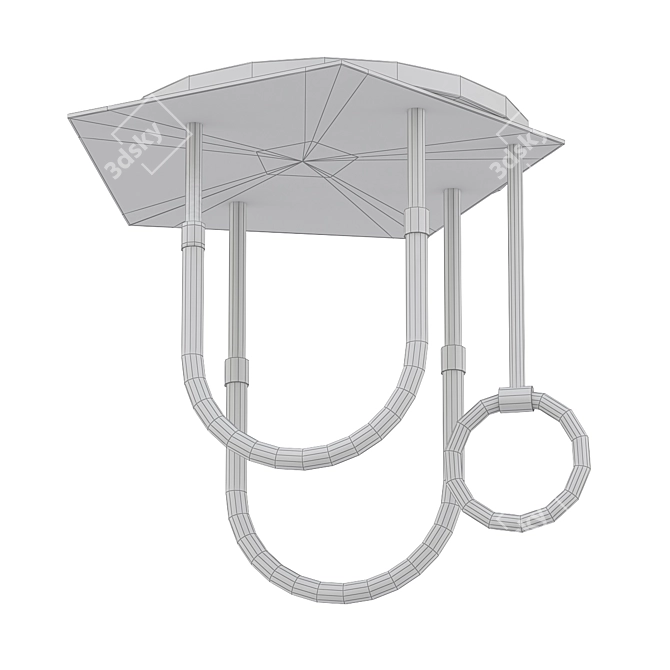 Elegant LED Ceiling Chandelier 3D model image 2