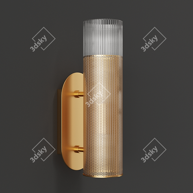 Elegant CB2 Striae Ribbed Sconce 3D model image 2