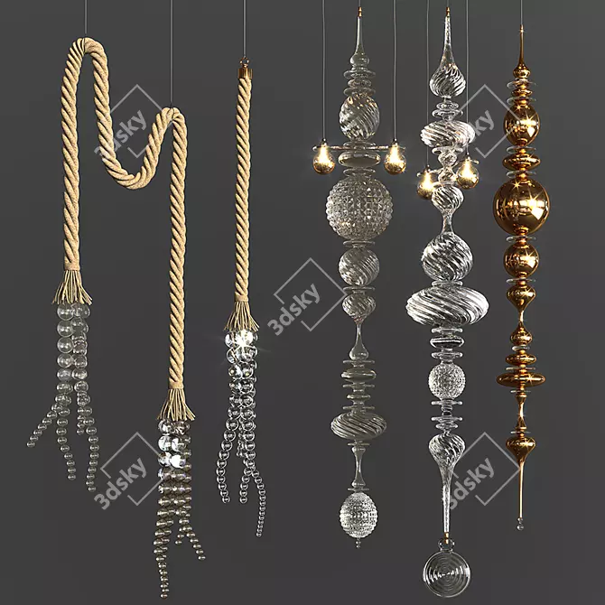 Artful Glow Pendant Lights 3D model image 5